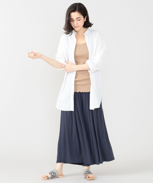 SHARE PARK(シェアパーク)の「【接触冷感】 クールスムースカットガウチョパンツ(その他パンツ・レディース・グレー系・0)」の8枚目の写真