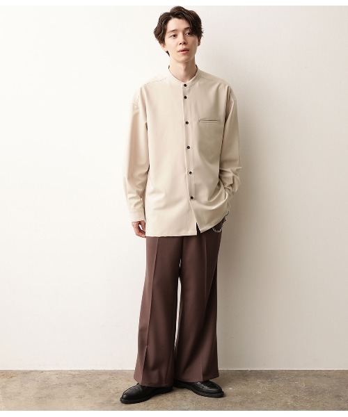 JUNRED（ジュンレッド）の「ワイドシルエットバンドカラーシャツ（シャツ/ブラウス・メンズ・ホワイト/ブルー・M/L）」の10枚目の写真