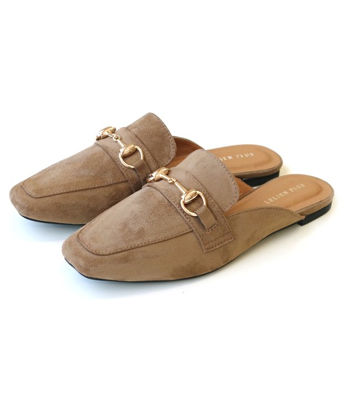 AmiAmi（アミアミ）の「ビット付きローファーミュール（サンダル・レディース・ブラック/ブラウン/キャメル/アイボリー/パイソン/ホワイト系その他/ライトブラウン/カーキ/ブラック系その他/ダークブラウン・L/LL/M/S）」の8枚目の写真