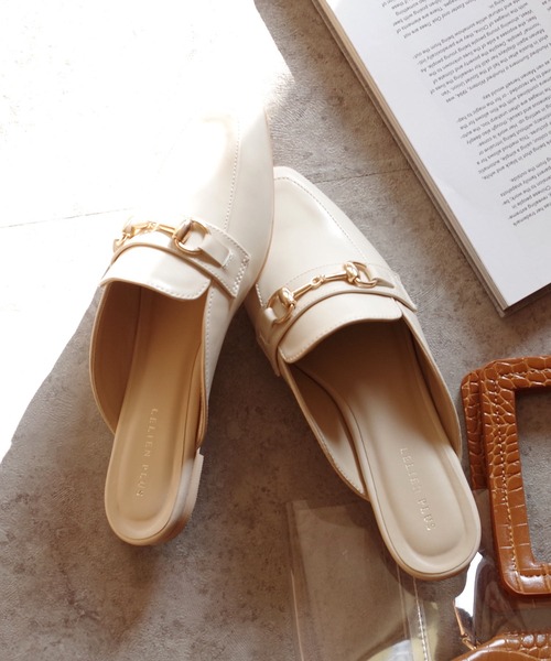 AmiAmi（アミアミ）の「ビット付きローファーミュール（サンダル・レディース・ブラック/ブラウン/キャメル/アイボリー/パイソン/ホワイト系その他/ライトブラウン/カーキ/ブラック系その他/ダークブラウン・L/LL/M/S）」の18枚目の写真