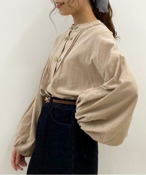 apres jour（アプレジュール）の「チャイナシャツ【ZOZOTOWN限定アイテム】（シャツ/ブラウス・レディース・ブルー系その他/アイボリー/ベージュ・フリー）」の9枚目の写真