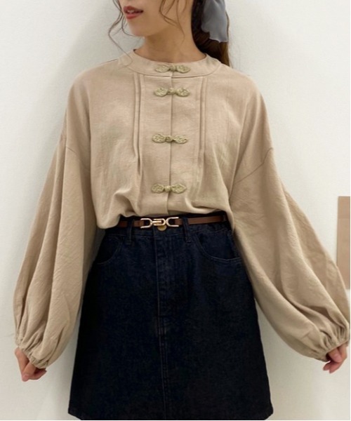 apres jour（アプレジュール）の「チャイナシャツ【ZOZOTOWN限定アイテム】（シャツ/ブラウス・レディース・ブルー系その他/アイボリー/ベージュ・フリー）」の8枚目の写真