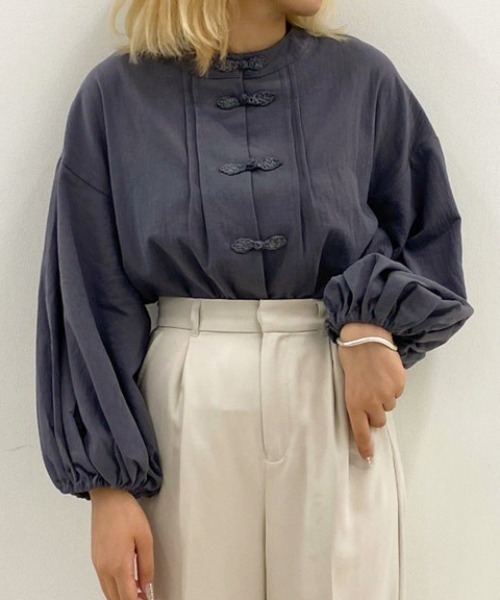 apres jour（アプレジュール）の「チャイナシャツ【ZOZOTOWN限定アイテム】（シャツ/ブラウス・レディース・ブルー系その他/アイボリー/ベージュ・フリー）」の12枚目の写真