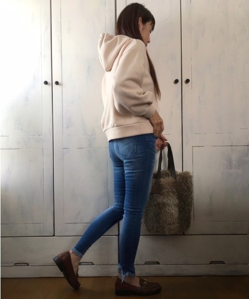 Mysa&Liina（ミーサリーナ）の「パーカールームウエアセットアップ（ルームウェア/パジャマ・レディース・ブラック/ベージュ/ブラウン/オフホワイト/サックスブルー/ピンクベージュ・M/L）」の9枚目の写真