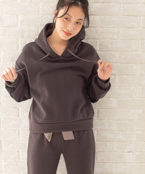 Mysa&Liina（ミーサリーナ）の「パーカールームウエアセットアップ（ルームウェア/パジャマ・レディース・ブラック/ベージュ/ブラウン/オフホワイト/サックスブルー/ピンクベージュ・M/L）」の19枚目の写真