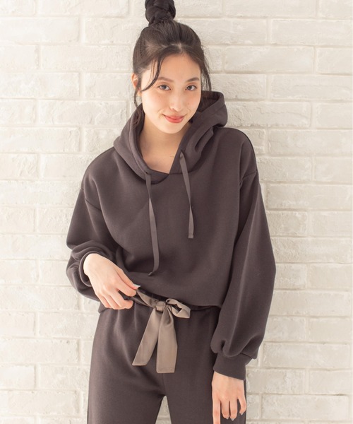 Mysa&Liina（ミーサリーナ）の「パーカールームウエアセットアップ（ルームウェア/パジャマ・レディース・ブラック/ベージュ/ブラウン/オフホワイト/サックスブルー/ピンクベージュ・M/L）」の20枚目の写真