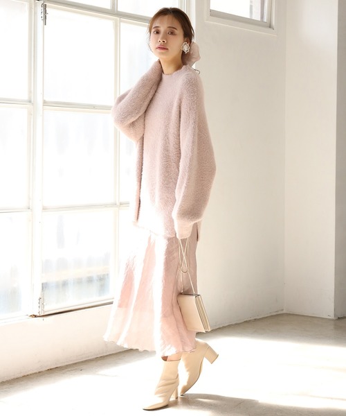 one after another NICE CLAUP（ワンアフターアナザーナイスクラップ）の「サテンマーメイドスカート（スカート・レディース・アイボリー/モカ/スモークピンク/オレンジ/コーラル・FREE）」の16枚目の写真