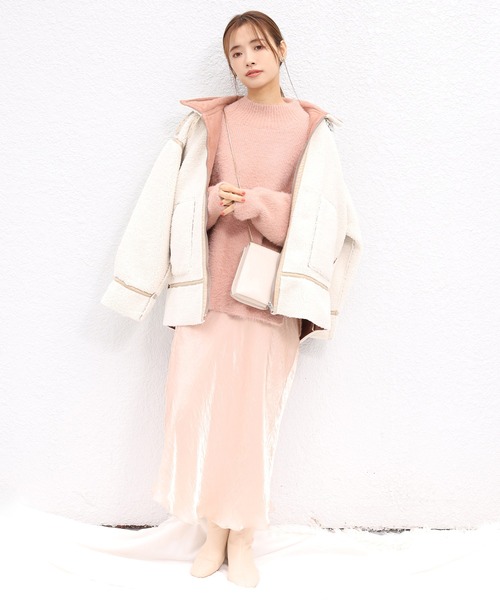 one after another NICE CLAUP（ワンアフターアナザーナイスクラップ）の「サテンマーメイドスカート（スカート・レディース・アイボリー/モカ/スモークピンク/オレンジ/コーラル・FREE）」の22枚目の写真