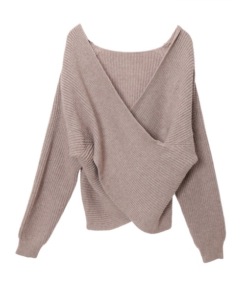 fifth（フィフス）の「カシュクールドルマンニット（ニット/セーター・レディース・ブラック/グレイッシュベージュ・MEDIUM）」の3枚目の写真