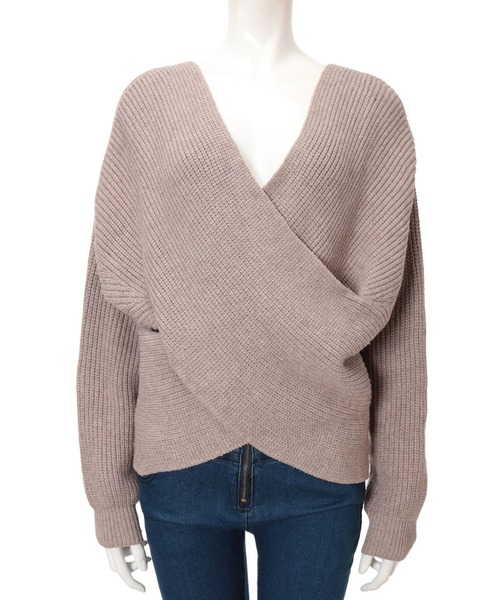 fifth（フィフス）の「カシュクールドルマンニット（ニット/セーター・レディース・ブラック/グレイッシュベージュ・MEDIUM）」の4枚目の写真