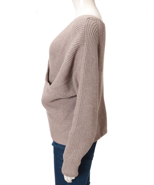 fifth（フィフス）の「カシュクールドルマンニット（ニット/セーター・レディース・ブラック/グレイッシュベージュ・MEDIUM）」の5枚目の写真