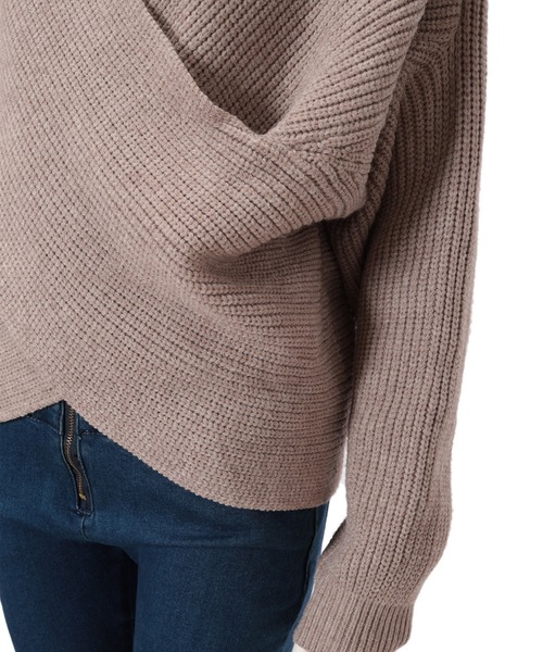 fifth（フィフス）の「カシュクールドルマンニット（ニット/セーター・レディース・ブラック/グレイッシュベージュ・MEDIUM）」の8枚目の写真