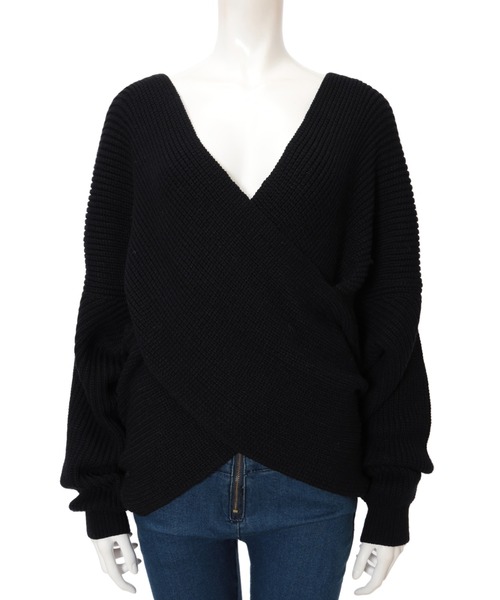 fifth（フィフス）の「カシュクールドルマンニット（ニット/セーター・レディース・ブラック/グレイッシュベージュ・MEDIUM）」の10枚目の写真