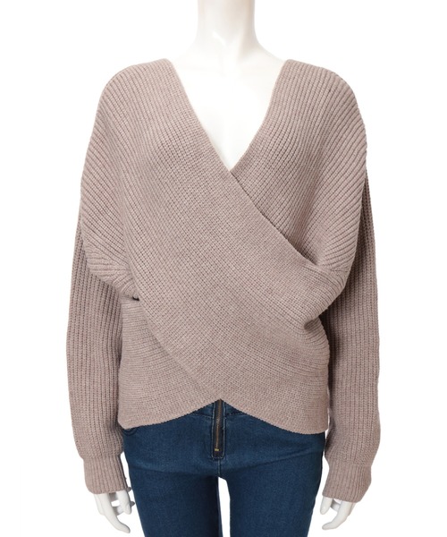 fifth（フィフス）の「カシュクールドルマンニット（ニット/セーター・レディース・ブラック/グレイッシュベージュ・MEDIUM）」の11枚目の写真