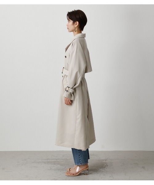 AZUL by moussy（アズールバイマウジー）の「SINGLE FLAP TRENCH COAT/シングルフラップトレンチコート（トレンチコート・レディース・ライトベージュ/ライトカーキ/ライトグリーン・MEDIUM/SMALL）」の9枚目の写真