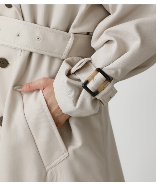 AZUL by moussy（アズールバイマウジー）の「SINGLE FLAP TRENCH COAT/シングルフラップトレンチコート（トレンチコート・レディース・ライトベージュ/ライトカーキ/ライトグリーン・MEDIUM/SMALL）」の13枚目の写真