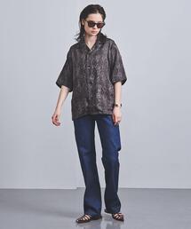 NEEDLESニードルス ヒョウ柄 カバナシャツ 大きめレディースサイズ Needles（ニードルス）の「カバナシャツ レオパードジャカード(IN081