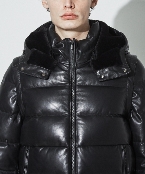 美品￥50000】5351プールオム レザーベスト ジレ ブラック ラムスキン