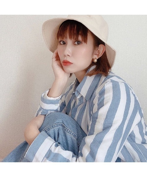 14+（イチヨンプラス）の「無地シンプルバケットハット（ハット・レディース・ブラック/ベージュ/オフホワイト/モカ/ベージュ系その他/ブラック系その他・FREE/LARGE/SMALL）」の18枚目の写真