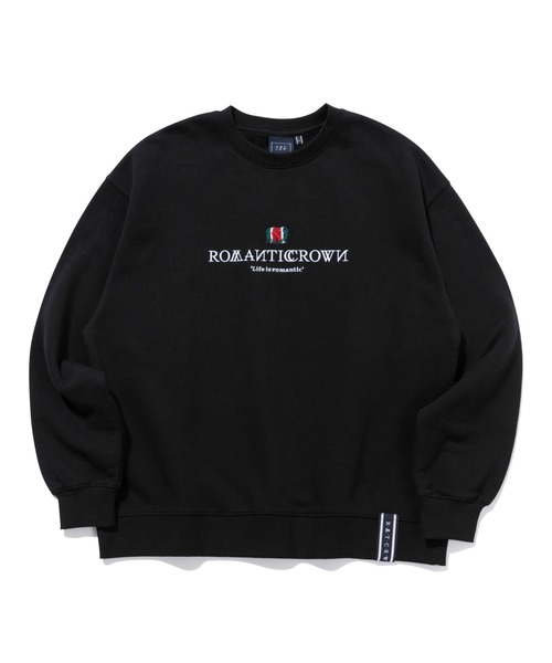 ROMANTIC CROWN(ロマンティッククラウン)の「【ROMANTIC CROWN】INTERVAL LOGO SWEAT SHIRT / ロマンティッククラウン インターバル ロゴ スウェットシャツ(スウェット・メンズ・アイボリー/ネイビー/ライトパープル/イエロー/ブラック・LARGE/X-LARGE/MEDIUM/SMALL)」の2枚目の写真