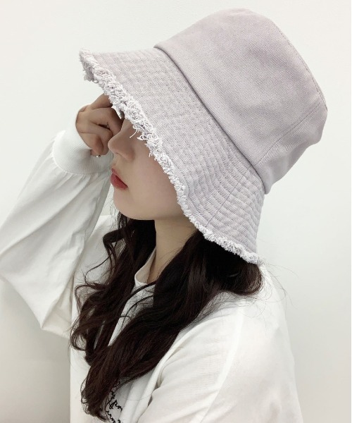 PairPair（ペアペア）の「フリンジバケハ（ハット・レディース・ライトグレー/ブラック/ベージュ/アイボリー・FREE）」の3枚目の写真