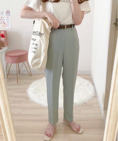 EPIMI E'PIMMY（エピミエピミー）の「センタープレステーパードスラックスパンツ（スラックス・レディース・ブラック/ダークグリーン/オレンジ/レモンイエロー/グレー系その他/グレイッシュブルー・MEDIUM）」の3枚目の写真