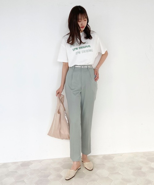 EPIMI E'PIMMY（エピミエピミー）の「センタープレステーパードスラックスパンツ（スラックス・レディース・ブラック/ダークグリーン/オレンジ/レモンイエロー/グレー系その他/グレイッシュブルー・MEDIUM）」の21枚目の写真