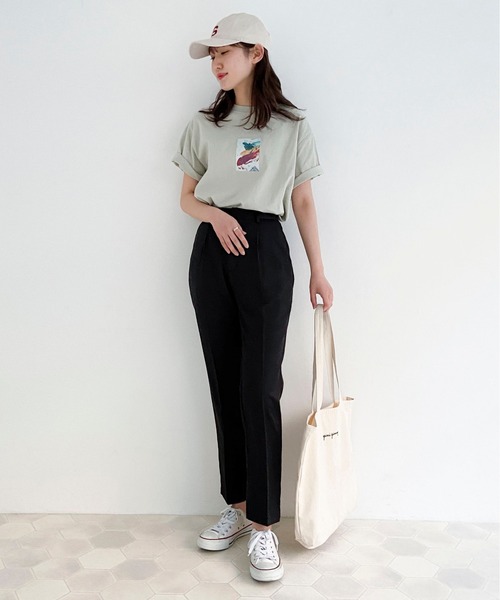 EPIMI E'PIMMY（エピミエピミー）の「センタープレステーパードスラックスパンツ（スラックス・レディース・ブラック/ダークグリーン/オレンジ/レモンイエロー/グレー系その他/グレイッシュブルー・MEDIUM）」の11枚目の写真