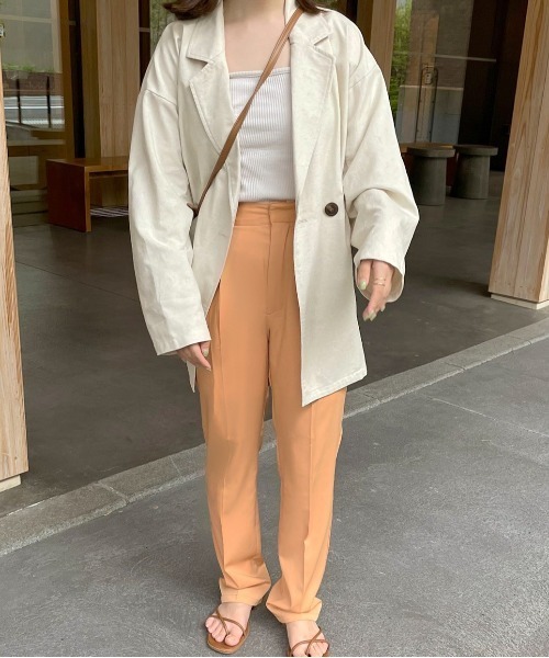 EPIMI E'PIMMY（エピミエピミー）の「センタープレステーパードスラックスパンツ（スラックス・レディース・ブラック/ダークグリーン/オレンジ/レモンイエロー/グレー系その他/グレイッシュブルー・MEDIUM）」の8枚目の写真