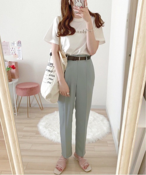 EPIMI E'PIMMY（エピミエピミー）の「センタープレステーパードスラックスパンツ（スラックス・レディース・ブラック/ダークグリーン/オレンジ/レモンイエロー/グレー系その他/グレイッシュブルー・MEDIUM）」の18枚目の写真