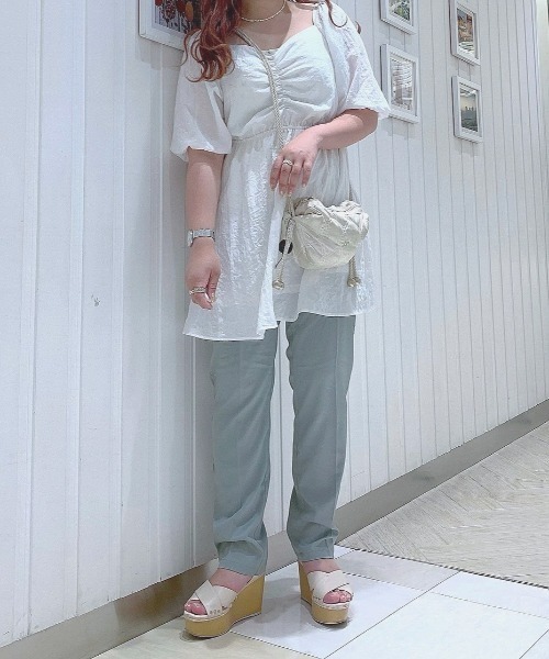 EPIMI E'PIMMY（エピミエピミー）の「センタープレステーパードスラックスパンツ（スラックス・レディース・ブラック/ダークグリーン/オレンジ/レモンイエロー/グレー系その他/グレイッシュブルー・MEDIUM）」の20枚目の写真