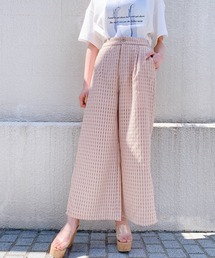 lilLilly | チェックオーガンジーワイドパンツ(その他パンツ)