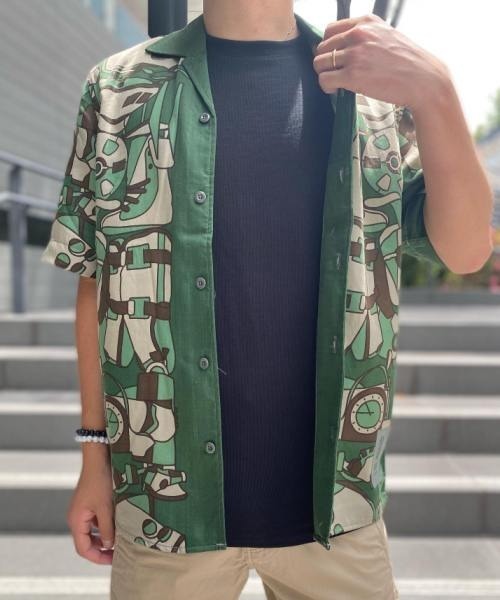G-STAR（ジースター）の「HAWAIIAN SERVICE REGULAR SHIRT/柄シャツ（シャツ/ブラウス・メンズ・グリーン系その他・SMALL/MEDIUM/X-SMALL/LARGE）」の3枚目の写真