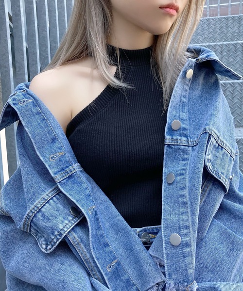 Figments(フィグメンツ)の「クロップドデニムジャケット(デニムジャケット・レディース・ブラック/ライトインディゴブルー・FREE)」の17枚目の写真