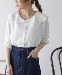 RAY CASSIN | 二重衿花柄シャーリングブラウス(シャツ/ブラウス)