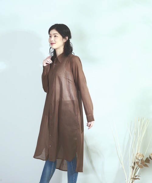 セール C Fort Point インド綿 無地ロングシャツワンピース ２ｗａｙ仕様 羽織り ワンピース シャツワンピース Fort Point フォーポイント のファッション通販 Zozotown