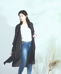【C-FORT POINT】インド綿 無地ロングシャツワンピース 2WAY仕様 羽織り/ワンピース