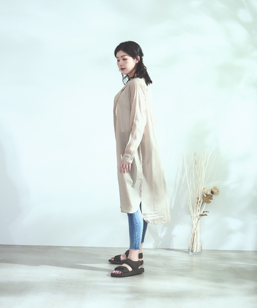 fort point(フォーポイント)の「【C-FORT POINT】インド綿 無地ロングシャツワンピース 2WAY仕様 羽織り/ワンピース(シャツワンピース・レディース・ベージュ/ブラウン/ブラック・FREE)」の17枚目の写真
