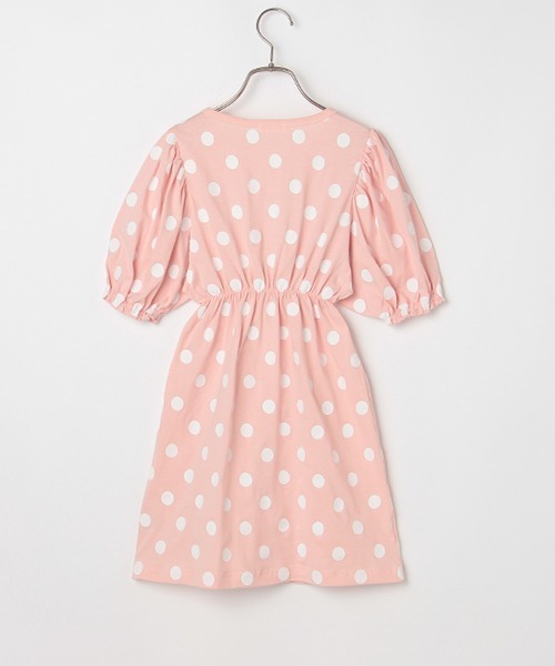 b・ROOM（ビールーム）の「ドットボリュームスリーブワンピース（ワンピース・キッズ・ベージュ/ブルーグレー/ライトピンク・90cm/110cm/100cm/130cm/120cm）」の4枚目の写真