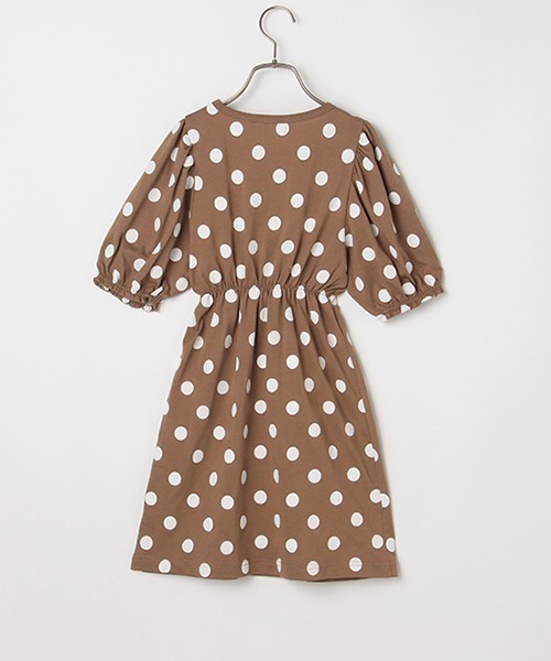b・ROOM（ビールーム）の「ドットボリュームスリーブワンピース（ワンピース・キッズ・ベージュ/ブルーグレー/ライトピンク・90cm/110cm/100cm/130cm/120cm）」の6枚目の写真