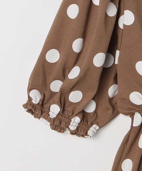 b・ROOM（ビールーム）の「ドットボリュームスリーブワンピース（ワンピース・キッズ・ベージュ/ブルーグレー/ライトピンク・90cm/110cm/100cm/130cm/120cm）」の8枚目の写真