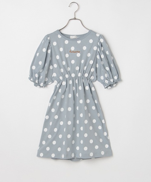 b・ROOM（ビールーム）の「ドットボリュームスリーブワンピース（ワンピース・キッズ・ベージュ/ブルーグレー/ライトピンク・90cm/110cm/100cm/130cm/120cm）」の14枚目の写真