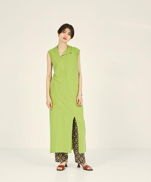 BRACTMENT（ブラクトメント）の「『BRACTMENT(ブラクトメント)』 BM デザインカット ノースリーブ ワンピース（ワンピース・レディース・グレー/オフホワイト/オリーブ・FREE）」の19枚目の写真