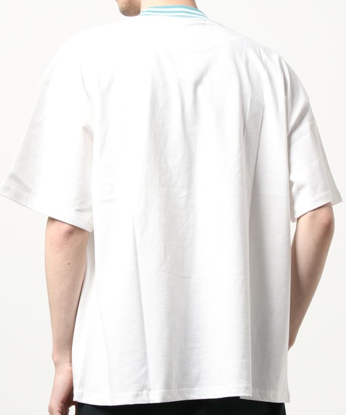 SPINNS（スピンズ）の「【ゆるシルエット】リブラインカレッジロゴ半袖Tシャツ（Tシャツ/カットソー・メンズ・ホワイト/ダークグリーン/ネイビー/イエロー/ダークブルー/ワイン・ONESIZE）」の8枚目の写真