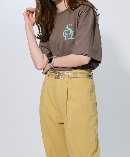 SCULPTOR(スカルプター)の「FLOCKING SYMBOL LOGO TEE/フロッキングシンボルロゴティーシャツ(Tシャツ/カットソー・レディース・オフホワイト/カーキ/モカ/ライトピンク/チャコールグレー/ホワイト/ネイビー/ブラック・MEDIUM/LARGE/X-LARGE/SMALL)」の16枚目の写真