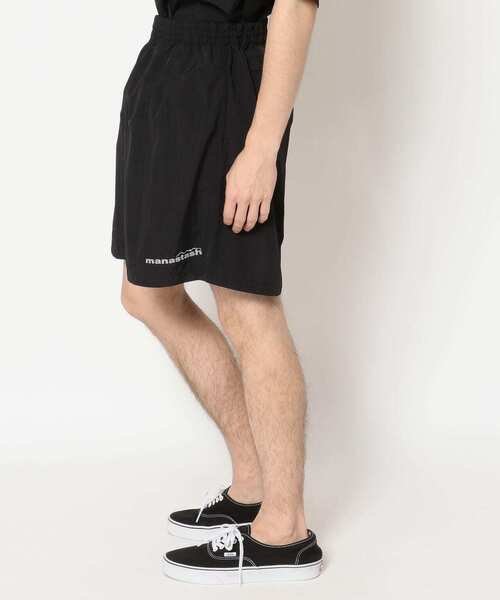 MANASTASH(マナスタッシュ)の「MANASTASH/マナスタッシュ SHELTECH LOGO SHORTS シェルテックロゴショーツ(その他パンツ・メンズ・ブラック/ネイビー・MEDIUM/LARGE/X-LARGE)」の2枚目の写真