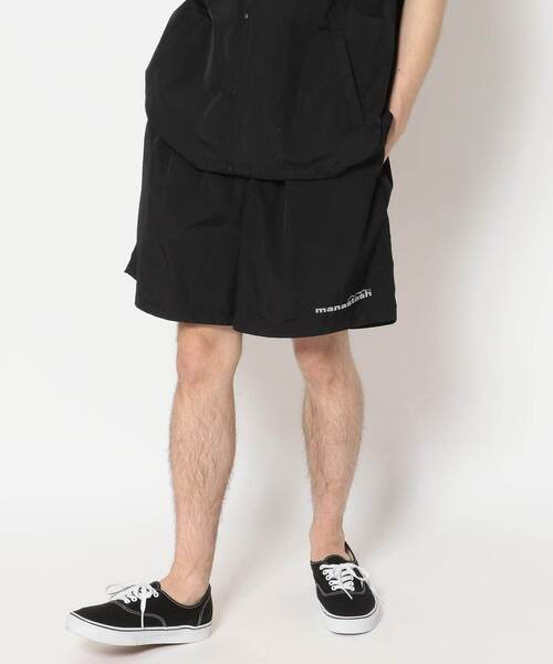 MANASTASH(マナスタッシュ)の「MANASTASH/マナスタッシュ SHELTECH LOGO SHORTS シェルテックロゴショーツ(その他パンツ・メンズ・ブラック/ネイビー・MEDIUM/LARGE/X-LARGE)」の3枚目の写真