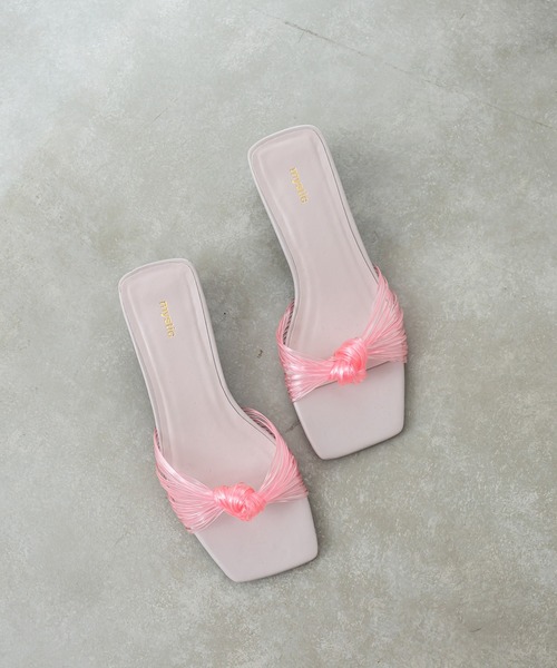 mystic（ミスティック）の「クリア結び目サンダル（サンダル・レディース・ブラック/ピンク/クリア・36/37/38）」の2枚目の写真