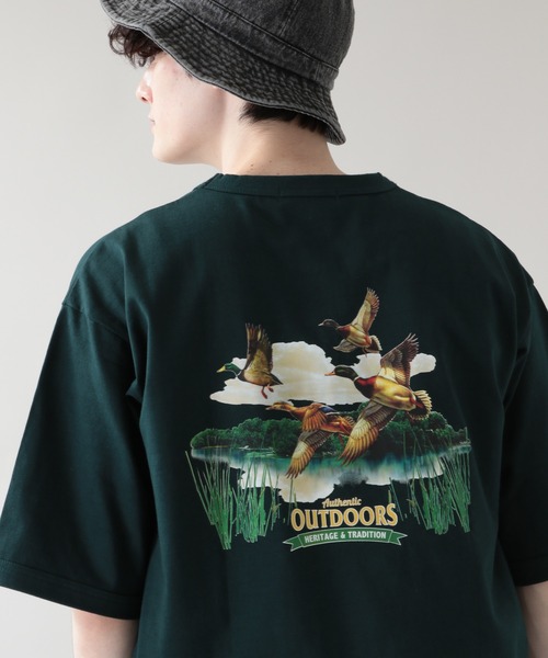 RAGEBLUE(レイジブルー)の「アニマルプリント/刺繍Tシャツ/953082(Tシャツ/カットソー・メンズ・ブラック/ダークグリーン・MEDIUM/LARGE)」の1枚目の写真