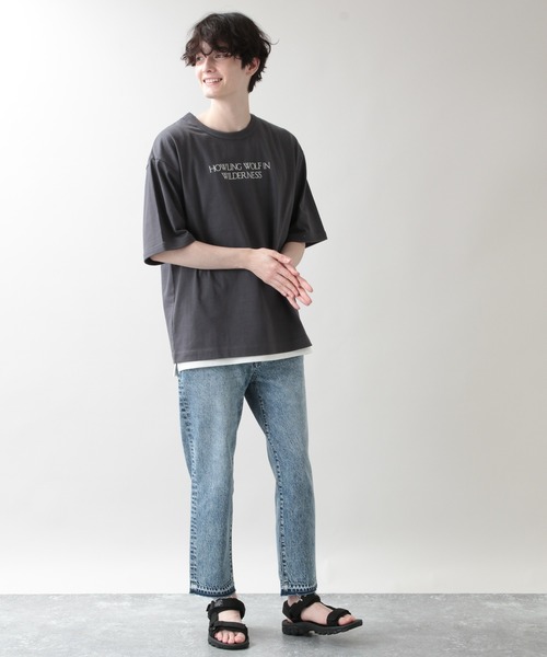 RAGEBLUE(レイジブルー)の「アニマルプリント/刺繍Tシャツ/953082(Tシャツ/カットソー・メンズ・ブラック/ダークグリーン・MEDIUM/LARGE)」の3枚目の写真